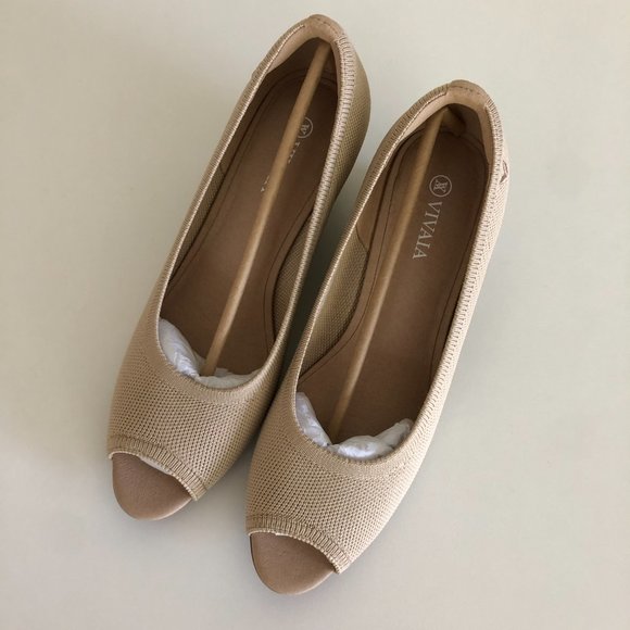 NEW Vivaia Peep Toe Wedge sandal heel / almond / 39 - Picture 8 of 11